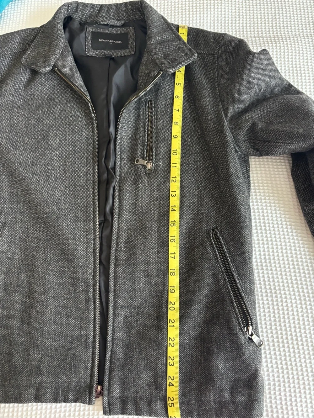 Banana Republic Men's Dark Charcoal Zip Shirt Jacket